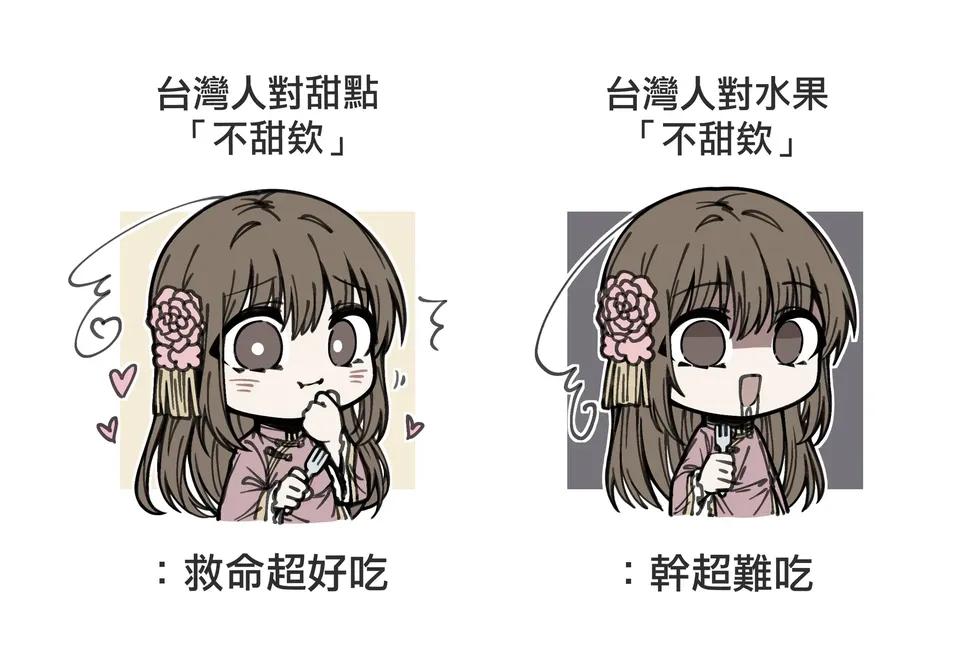 [閒聊] 台灣人 甜點不甜 VS 水果不甜