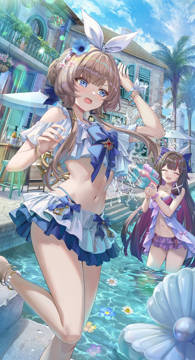 [原神] 一起玩水的桑多涅和哥倫比婭