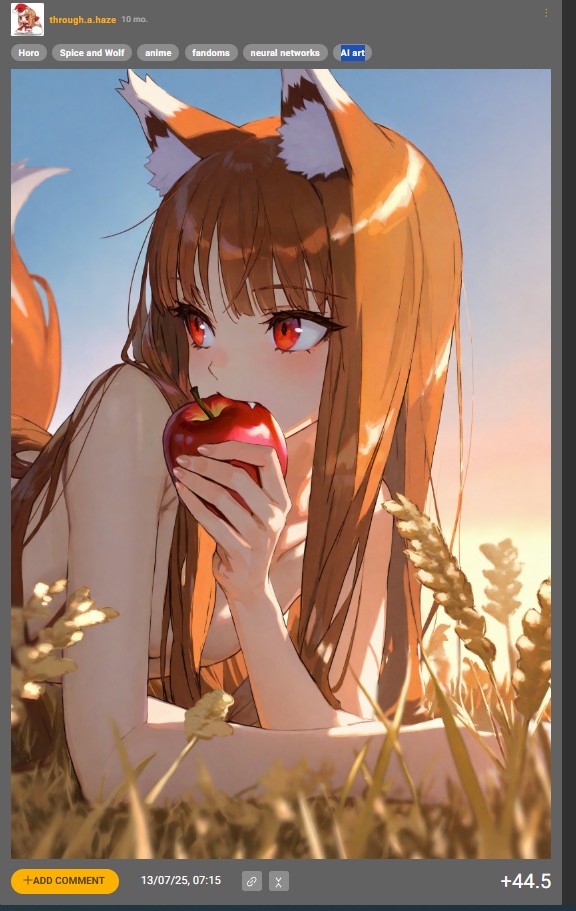 [閒聊] 赫蘿在麥田裡吃蘋果