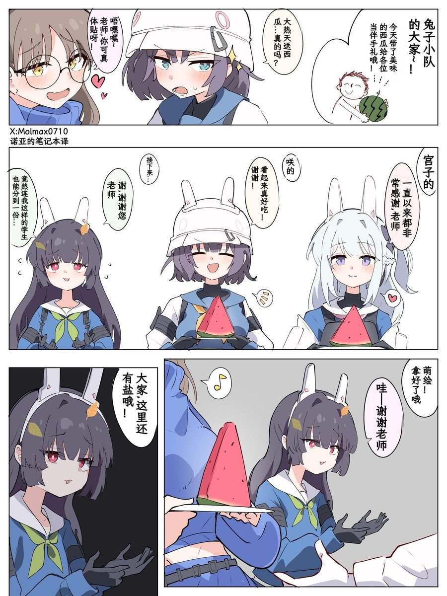 [蔚藍] 給兔子小隊全員西瓜吃