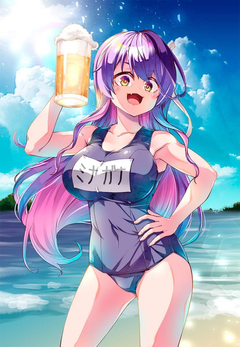 [艦C] 貼貼長波（泳裝）。