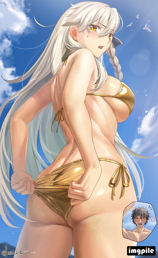 [FGO] 海灘上的瑪麗所長：沙子都跑進去了……