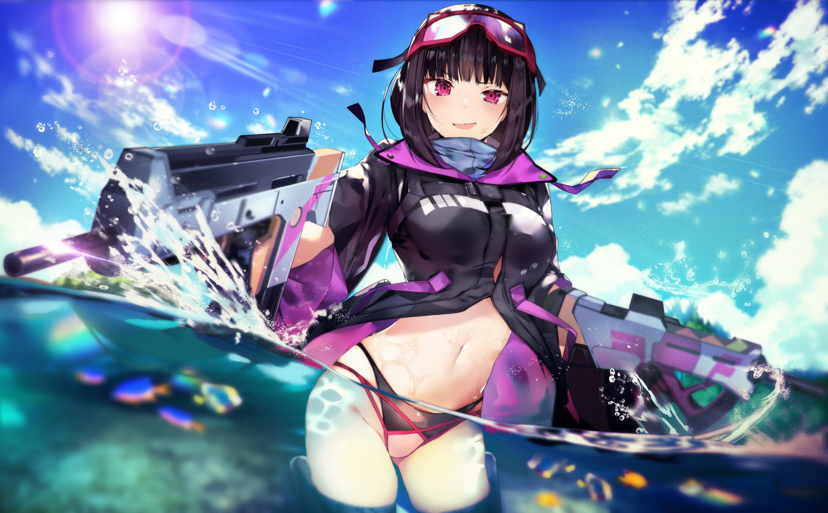 [FGO] 貼貼刑部姬（泳裝）。