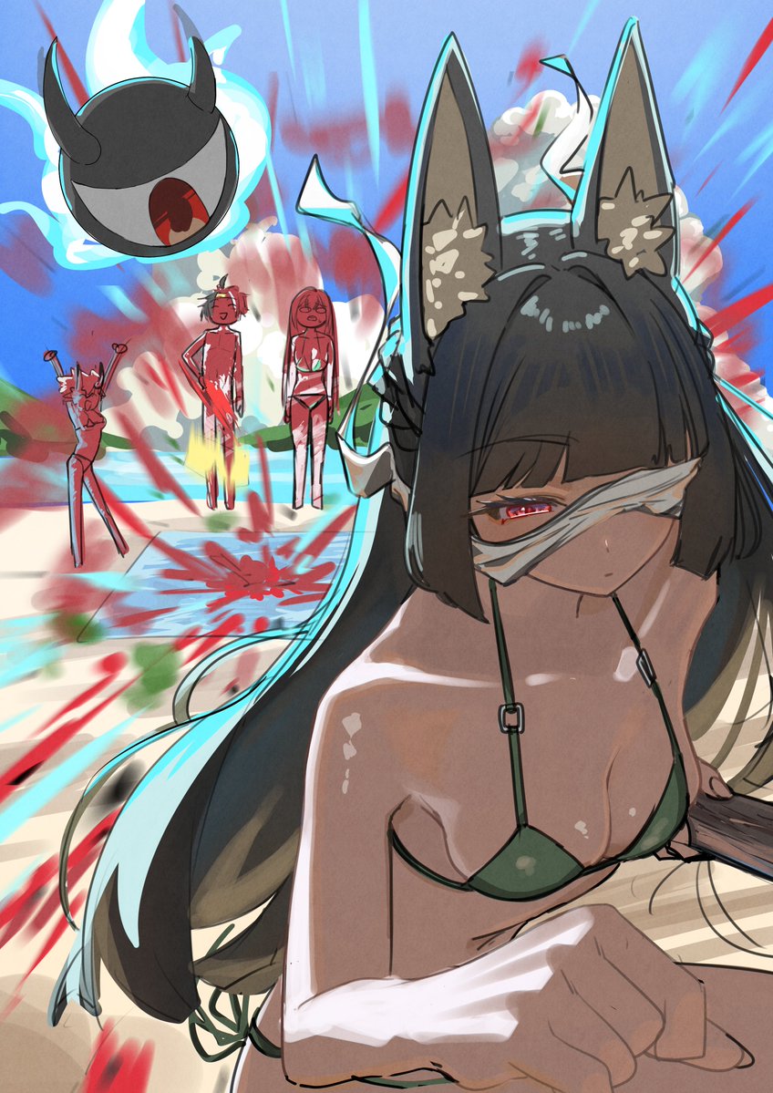 [絕區] 星見雅在沙灘玩打西瓜