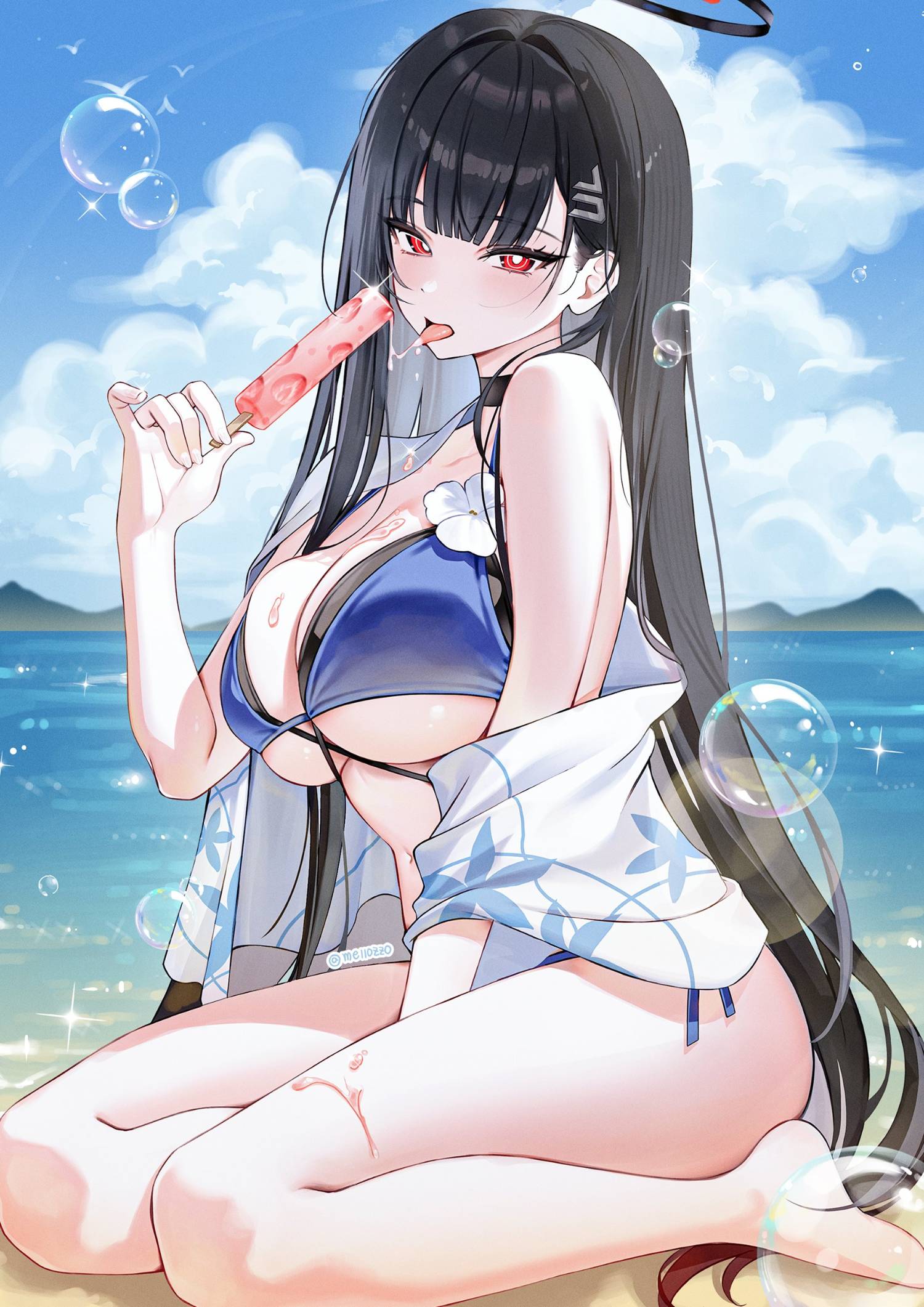 [蔚藍] 哇幹 泳裝莉央吃冰棒